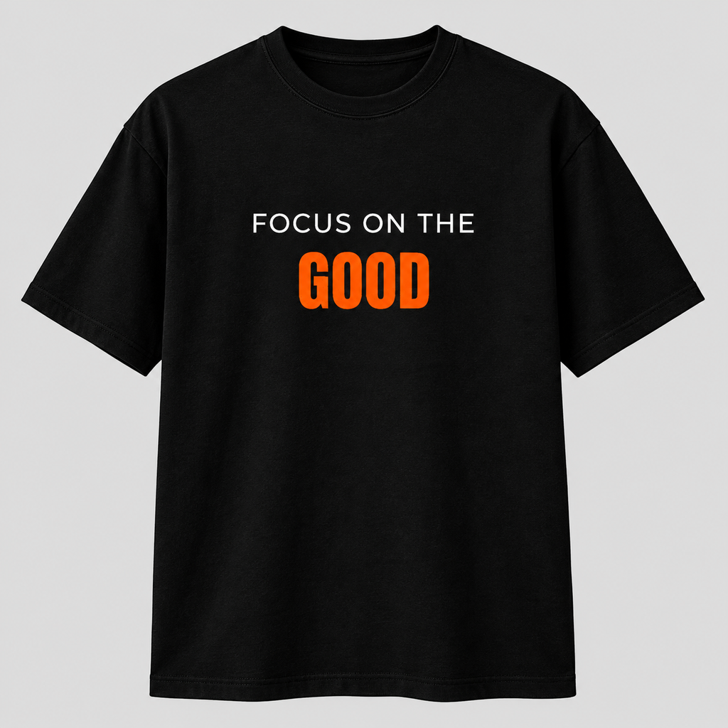 Focus on the Good Printed Oversized T-Shirt – Black & White