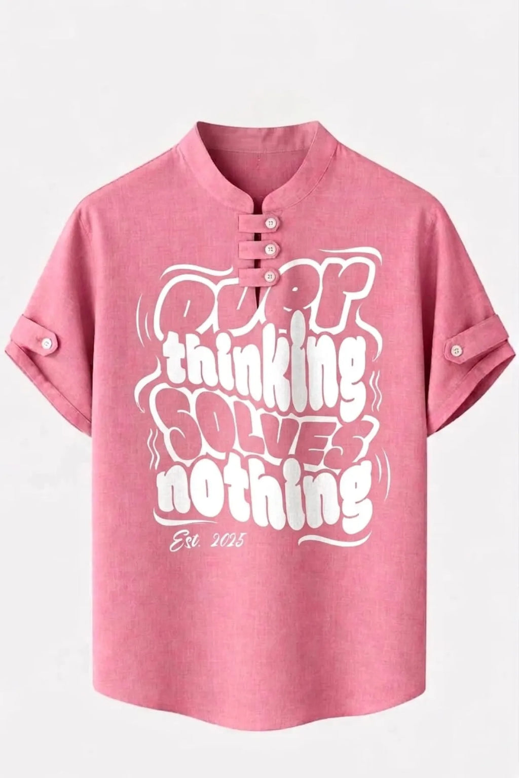 AM FASHION BD Overthinking Vibe Pink Tee